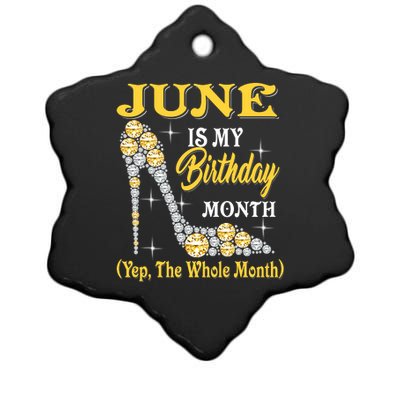 June Is My Birthday Month The Whole Month Girl High Heels  Ceramic Star Ornament