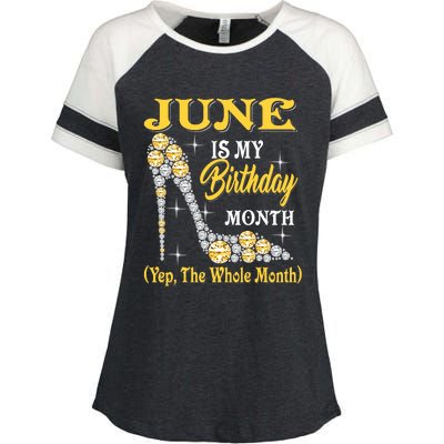 June Is My Birthday Month The Whole Month Girl High Heels  Enza Ladies Jersey Colorblock Tee