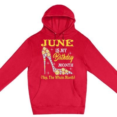 June Is My Birthday Month The Whole Month Girl High Heels  Premium Pullover Hoodie