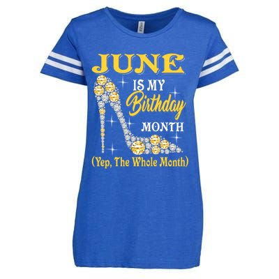 June Is My Birthday Month The Whole Month Girl High Heels  Enza Ladies Jersey Football T-Shirt