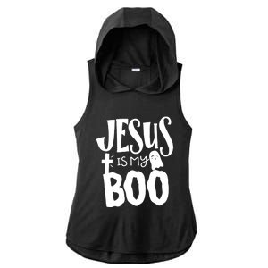 Jesus Is My Boo Funny Christian Halloween Quote Humor Gift Ladies PosiCharge Tri-Blend Wicking Draft Hoodie Tank