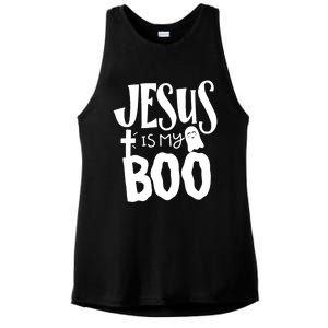 Jesus Is My Boo Funny Christian Halloween Quote Humor Gift Ladies PosiCharge Tri-Blend Wicking Tank