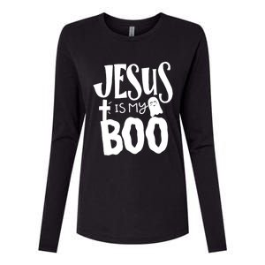 Jesus Is My Boo Funny Christian Halloween Quote Humor Gift Womens Cotton Relaxed Long Sleeve T-Shirt