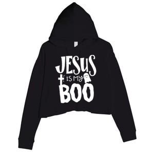 Jesus Is My Boo Funny Christian Halloween Quote Humor Gift Crop Fleece Hoodie