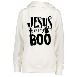 Jesus Is My Boo Funny Christian Halloween Quote Humor Gift Womens Funnel Neck Pullover Hood