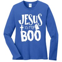 Jesus Is My Boo Funny Christian Halloween Quote Humor Gift Ladies Long Sleeve Shirt