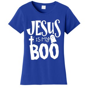 Jesus Is My Boo Funny Christian Halloween Quote Humor Gift Women's T-Shirt