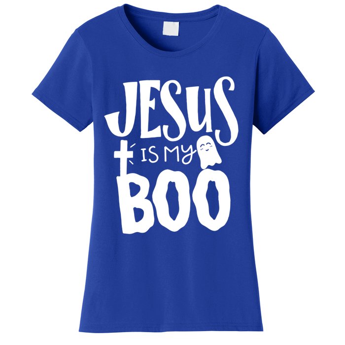 Jesus Is My Boo Funny Christian Halloween Quote Humor Gift Women's T-Shirt