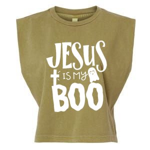 Jesus Is My Boo Funny Christian Halloween Quote Humor Gift Garment-Dyed Women's Muscle Tee