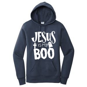 Jesus Is My Boo Funny Christian Halloween Quote Humor Gift Women's Pullover Hoodie