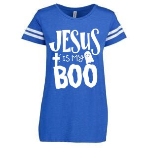 Jesus Is My Boo Funny Christian Halloween Quote Humor Gift Enza Ladies Jersey Football T-Shirt