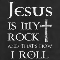 Jesus Is My Rock And That’S How I Roll 7 Panel Mesh Trucker Snapback Hat