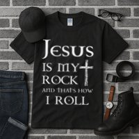Jesus Is My Rock And That’S How I Roll Tall T-Shirt