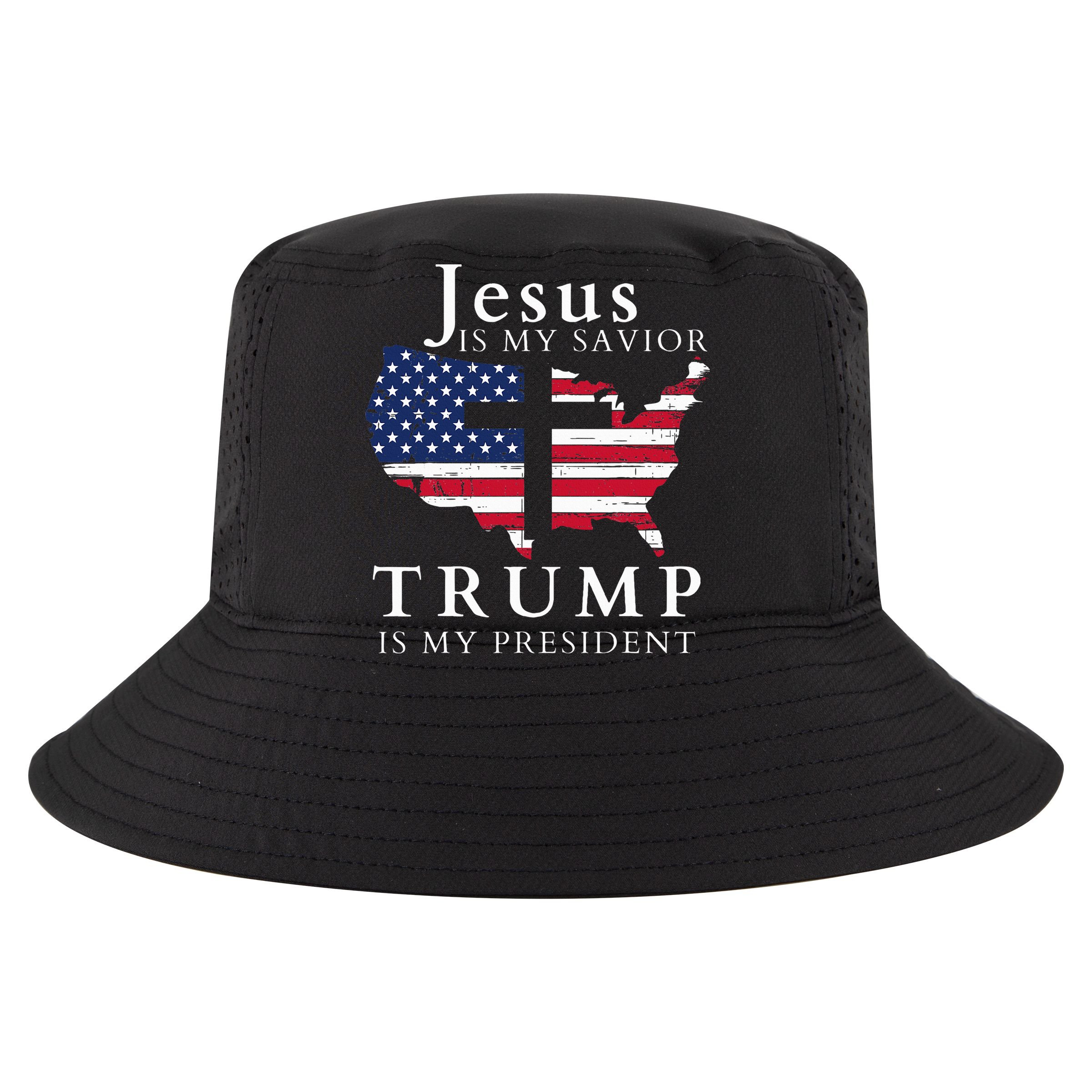 Jesus Is My Savior Trump Is My President Sustainable Bucket Hat