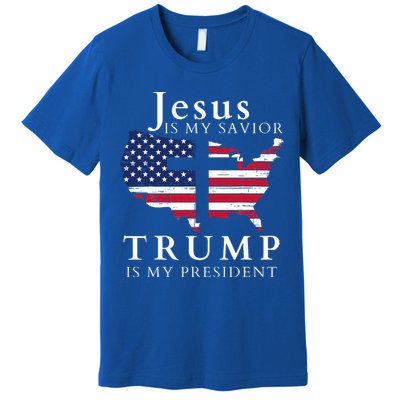 Jesus Is My Savior Trump Is My President Premium T-Shirt