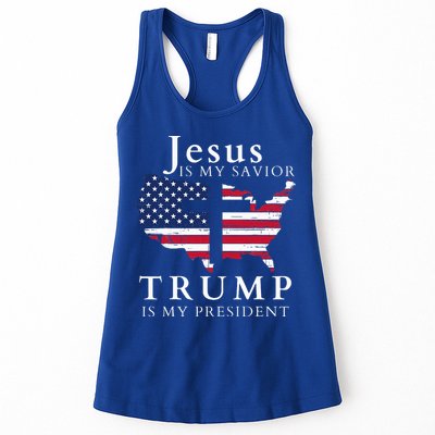 Jesus Is My Savior Trump Is My President Womens Tank Top