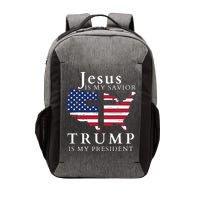 Jesus Is My Savior Trump Is My President Vector Backpack