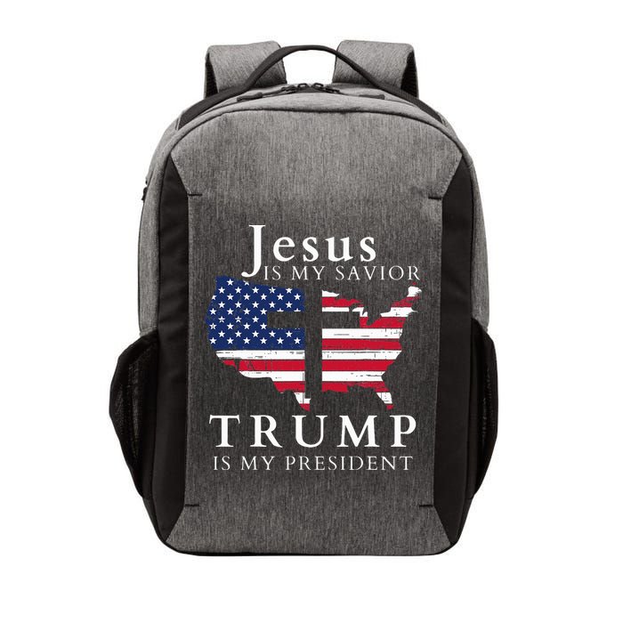 Jesus Is My Savior Trump Is My President Vector Backpack
