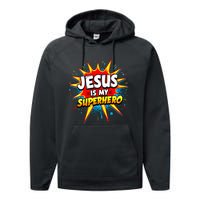 Jesus Is My Superhero Christian Performance Fleece Hoodie