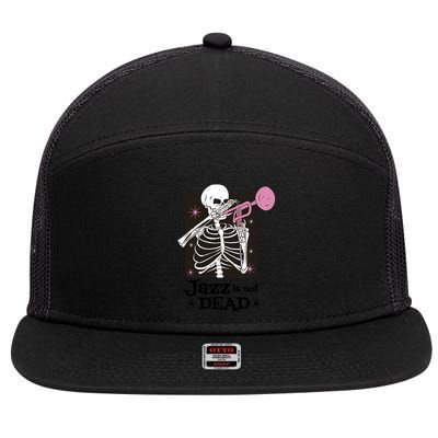 Jazz Is Not Dead Skeleton 7 Panel Mesh Trucker Snapback Hat