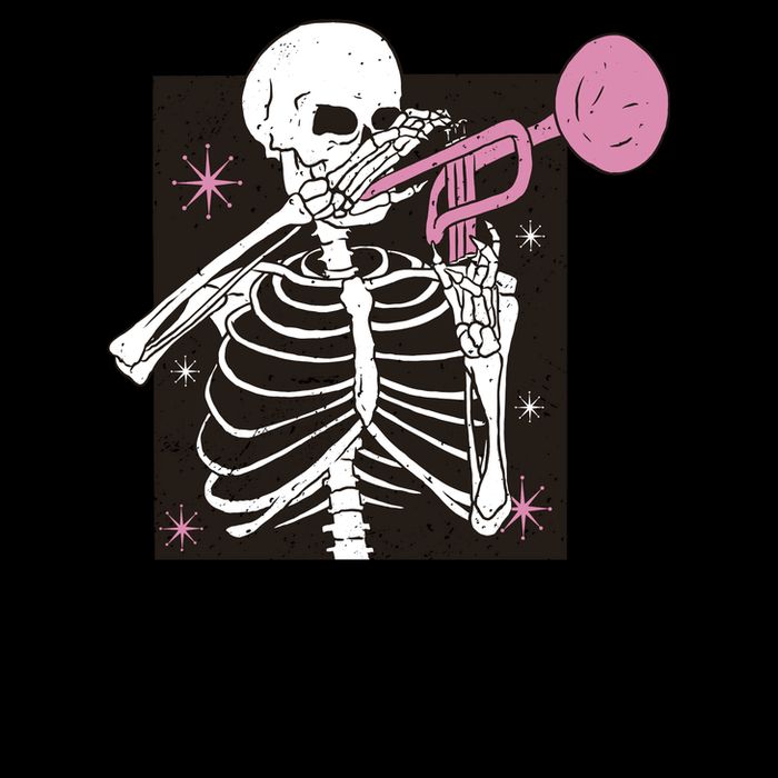 Jazz Is Not Dead Skeleton Drawstring Bag
