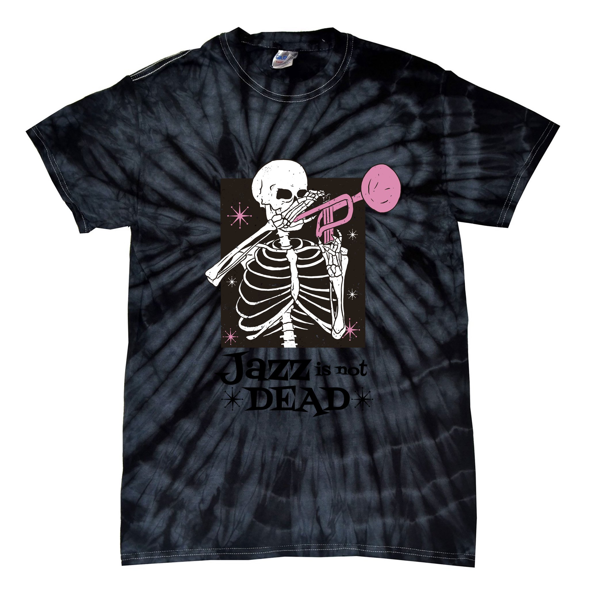 Jazz Is Not Dead Skeleton Tie-Dye T-Shirt