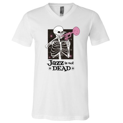 Jazz Is Not Dead Skeleton V-Neck T-Shirt