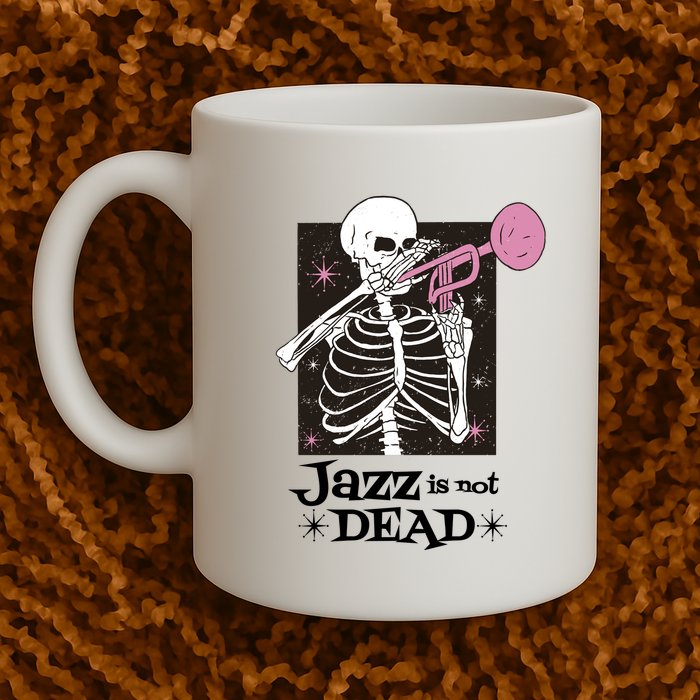 Jazz Is Not Dead Skeleton Mug