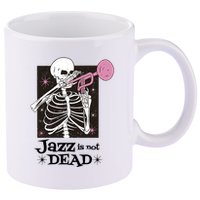 Jazz Is Not Dead Skeleton 11oz C Handle Ceramic Mug