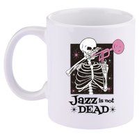 Jazz Is Not Dead Skeleton 11oz C Handle Ceramic Mug