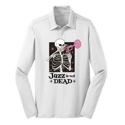 Jazz Is Not Dead Skeleton Silk Touch Performance Long Sleeve Polo