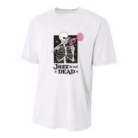 Jazz Is Not Dead Skeleton Youth Performance Sprint T-Shirt