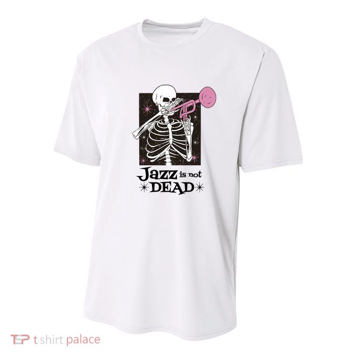 Jazz Is Not Dead Skeleton Youth Performance Sprint T-Shirt