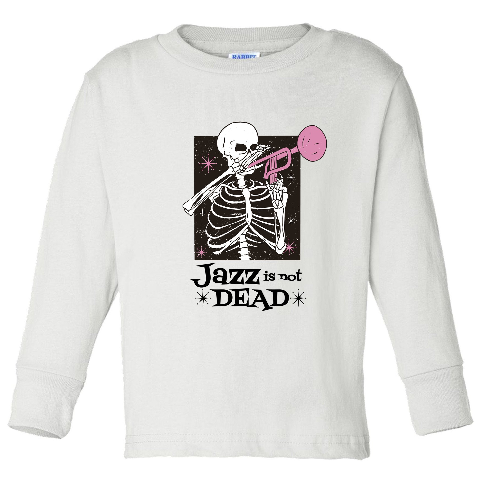 Jazz Is Not Dead Skeleton Toddler Long Sleeve Shirt
