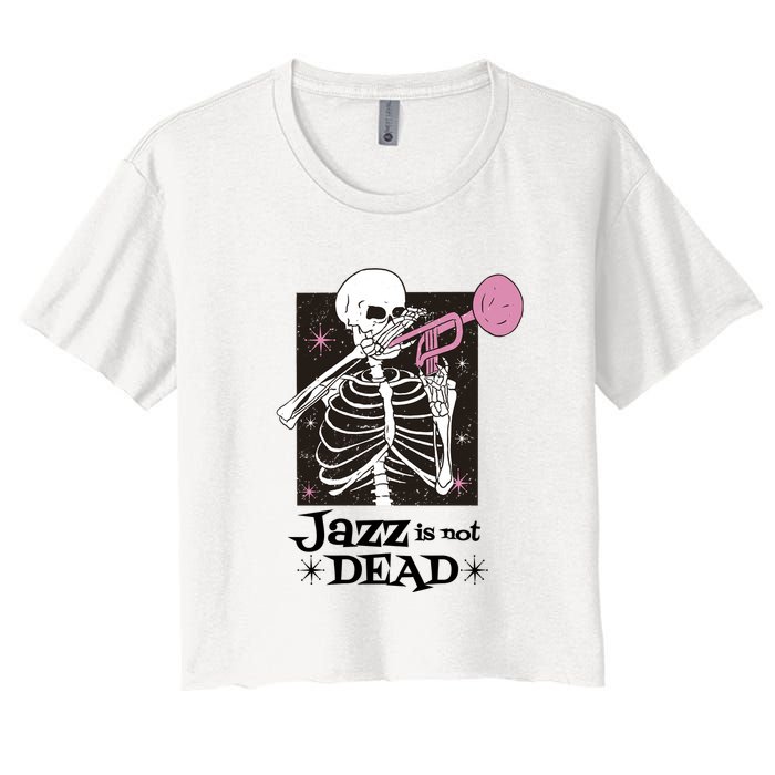 Jazz Is Not Dead Skeleton Crop Top