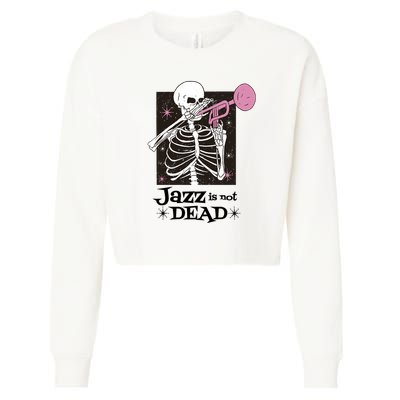 Jazz Is Not Dead Skeleton Cropped Pullover Crew