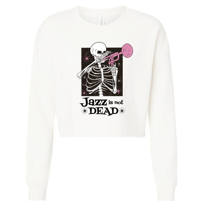 Jazz Is Not Dead Skeleton Cropped Pullover Crew