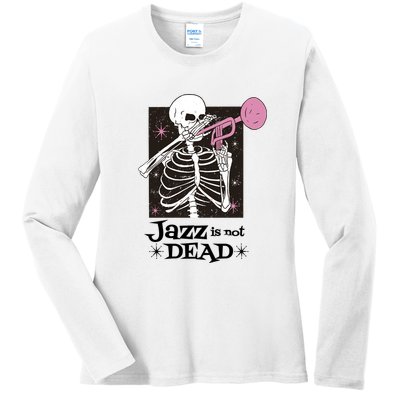 Jazz Is Not Dead Skeleton Ladies Long Sleeve Shirt