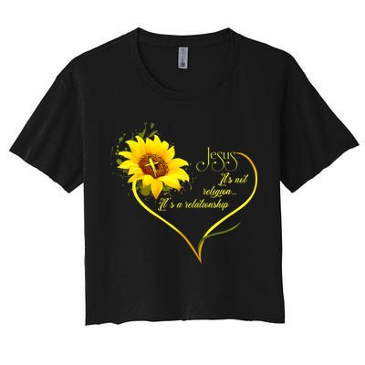 Jesus It's Not A Religion It's A Relationship TShirt Is Perfect Gifts For Men,Do Women's Crop Top Tee