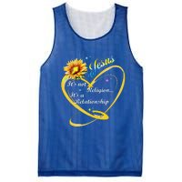 Jesus Its Not A Religion Its A Relationship Sunflower Art Mesh Reversible Basketball Jersey Tank