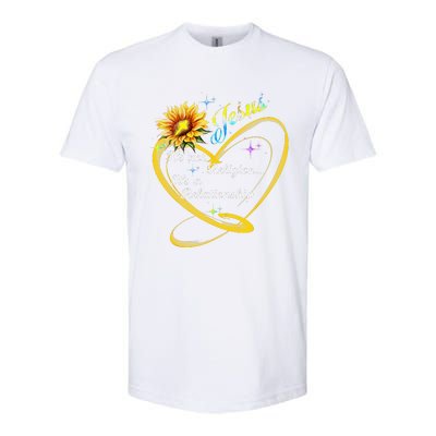 Jesus Its Not A Religion Its A Relationship Sunflower Art Softstyle CVC T-Shirt