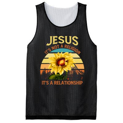 Jesus Its Not A Religion Its A Relationship Sunflower Art Mesh Reversible Basketball Jersey Tank