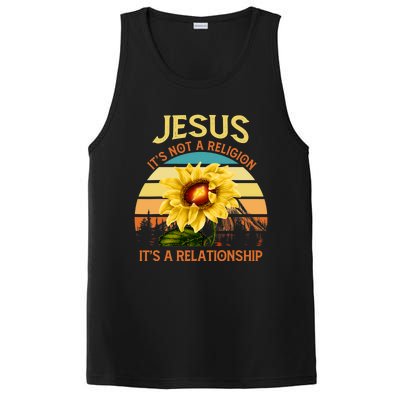 Jesus Its Not A Religion Its A Relationship Sunflower Art PosiCharge Competitor Tank