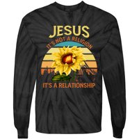 Jesus Its Not A Religion Its A Relationship Sunflower Art Tie-Dye Long Sleeve Shirt