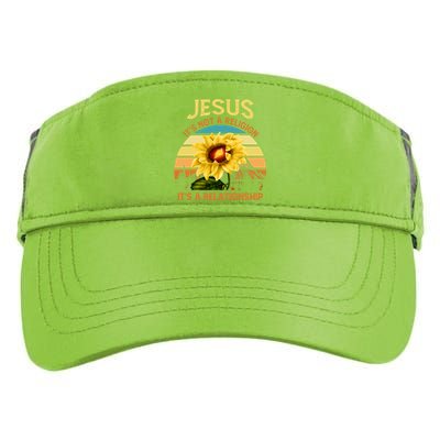 Jesus It's not a Religion It's a Relationship Sunflower Art Adult Drive Performance Visor