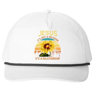 Jesus It's not a Religion It's a Relationship Sunflower Art Snapback Five-Panel Rope Hat