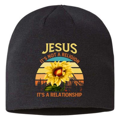 Jesus It's not a Religion It's a Relationship Sunflower Art Sustainable Beanie