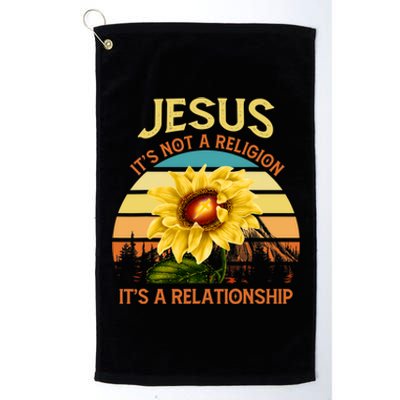 Jesus It's not a Religion It's a Relationship Sunflower Art Platinum Collection Golf Towel