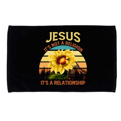 Jesus It's not a Religion It's a Relationship Sunflower Art Microfiber Hand Towel