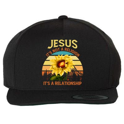 Jesus It's not a Religion It's a Relationship Sunflower Art Wool Snapback Cap